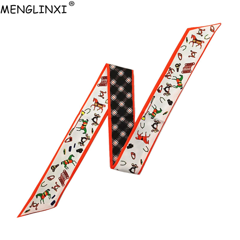 Luxury Bags Brands For Women - Horse Plaid Skinny Scarf Women Bag