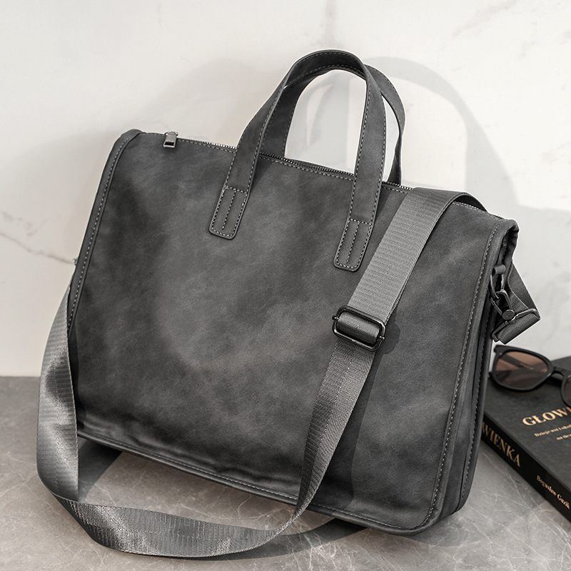 Luxury Tote Bags With Zipper - Casual Business Men's Handbag Fashion High