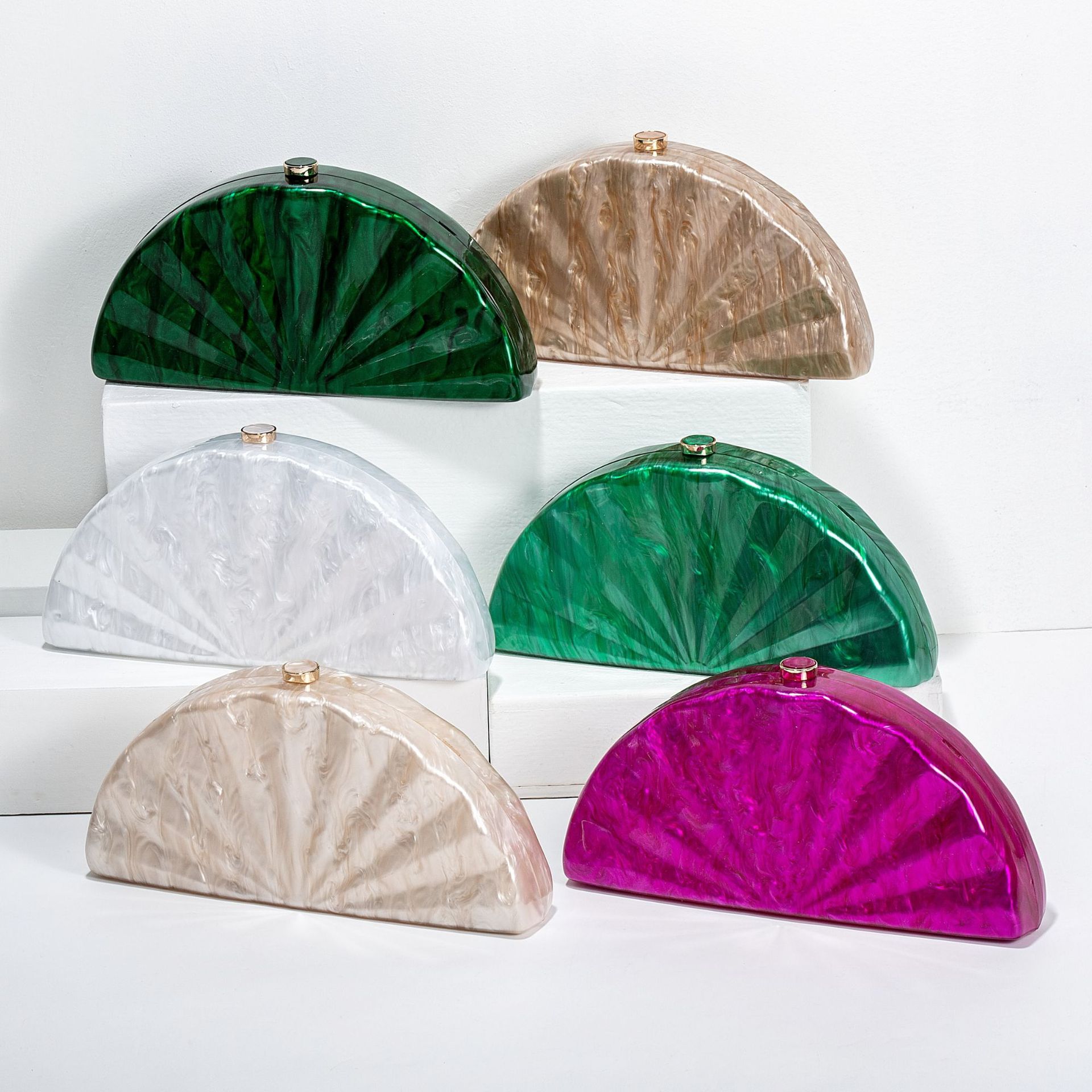 Mini Bag Evening Clutch - Women Brand Half Moon Circular Barrel-Shaped