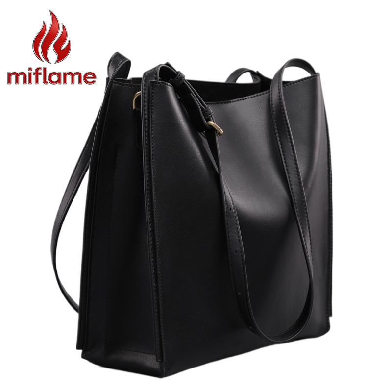 Luxury Bags Quiet - Genuine Leather Bucket Bag for Women