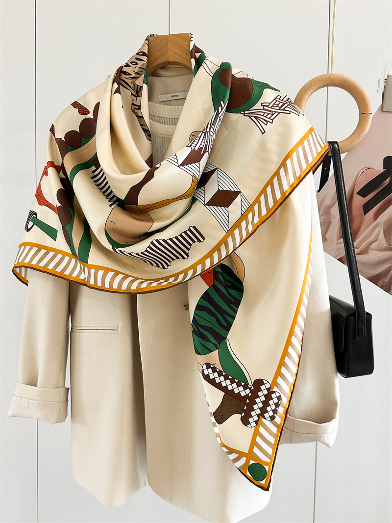 Twill Silk Scarf 135CM Women H - Luxury Bags And Accessories review and price