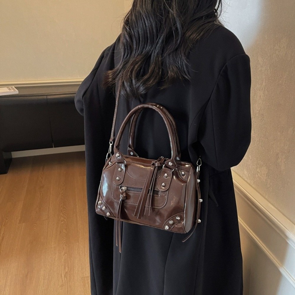 Vintage Rivets Pillow Bag Larg - Top Handle Patent Bag review and price
