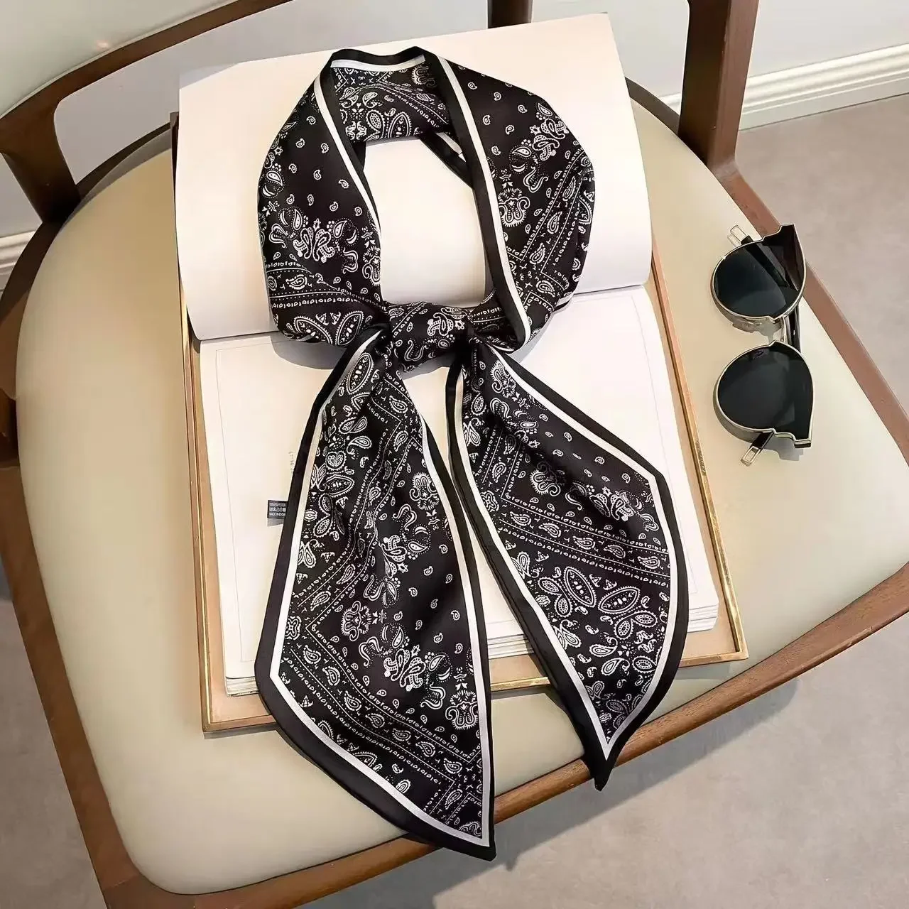 Design Print Skinny Scarf Plai - Luxury Bags Brands For Women review and price