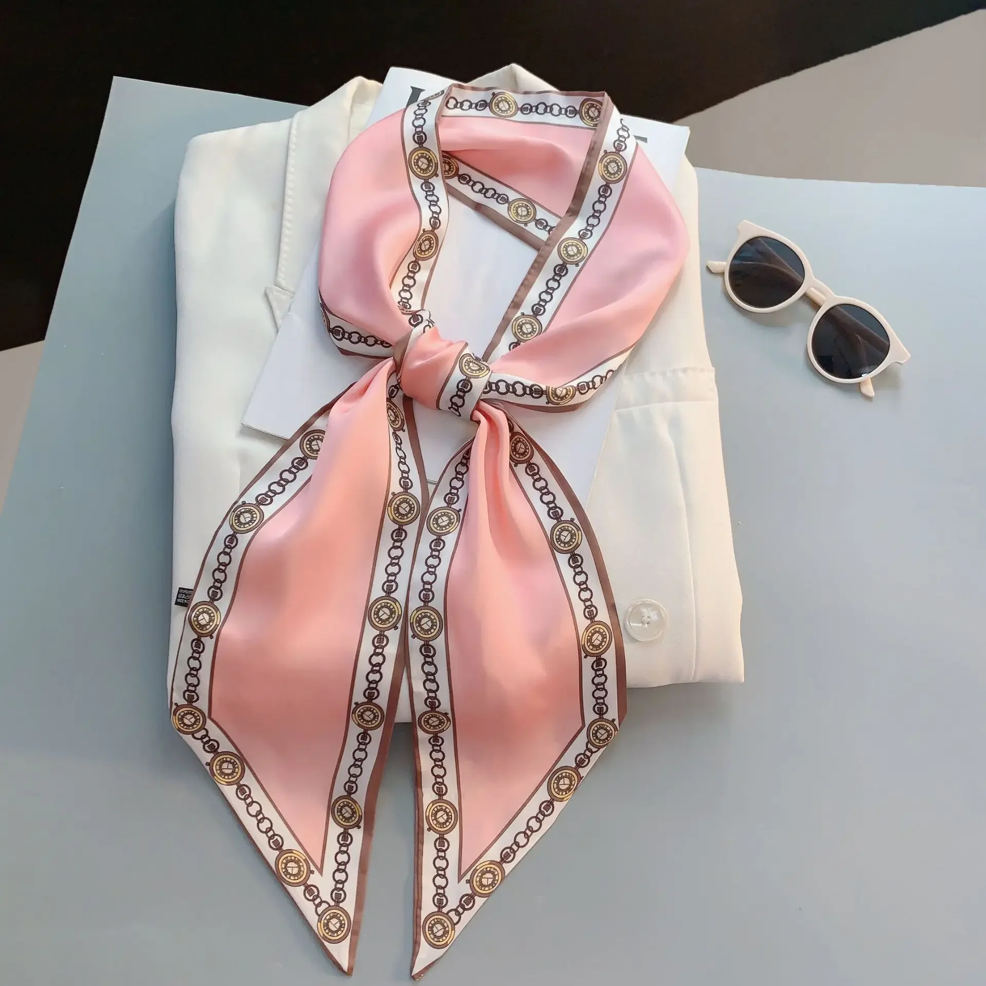 Design Print Skinny Scarf Plai - Luxury Bags Brands For Women review and price