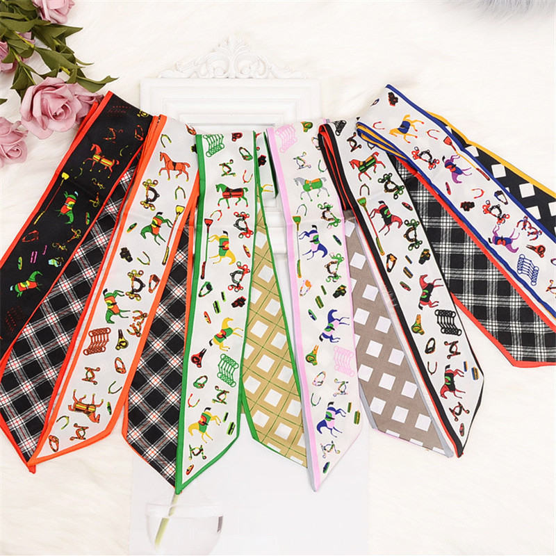 Horse Plaid Skinny Scarf Women - Luxury Bags Brands For Women review and price