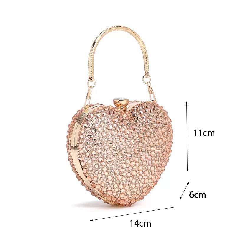 New Luxury Rhinestone Heart Cr - Mini Bag Evening Clutch review and price