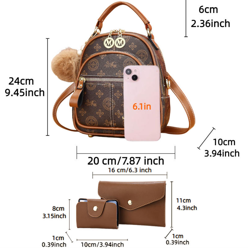 3-piece women's bag set, light - Luxury Bags For You review and price