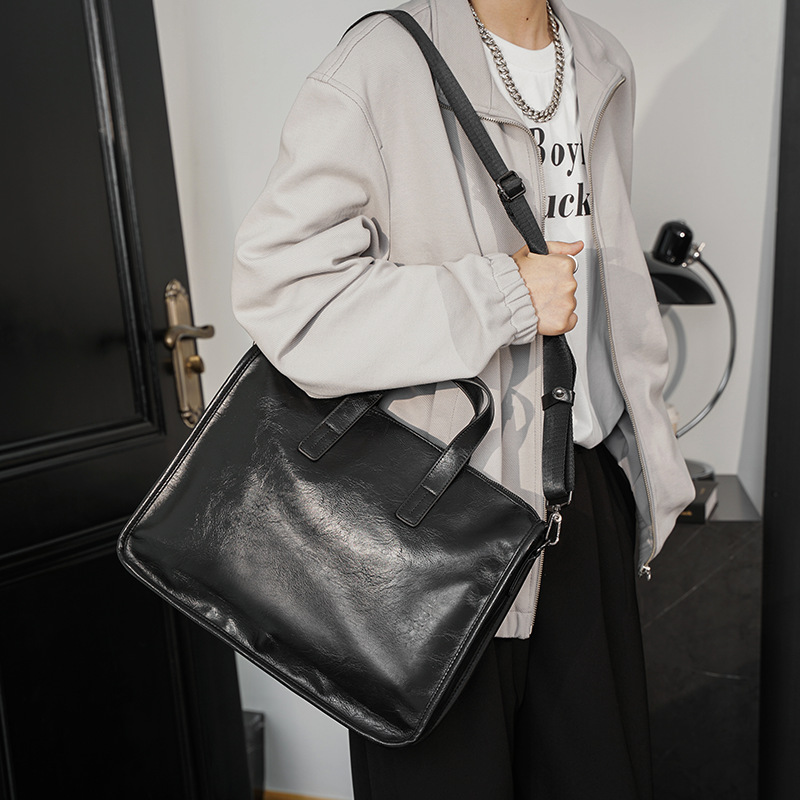 Casual Business Men's Handbag  - Luxury Tote Bags With Zipper review and price