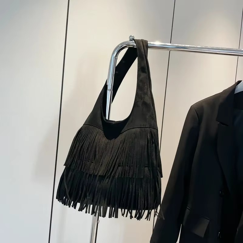 Faux Suede Tassel Shoulder Bag - Luxury Bags On Sales review and price