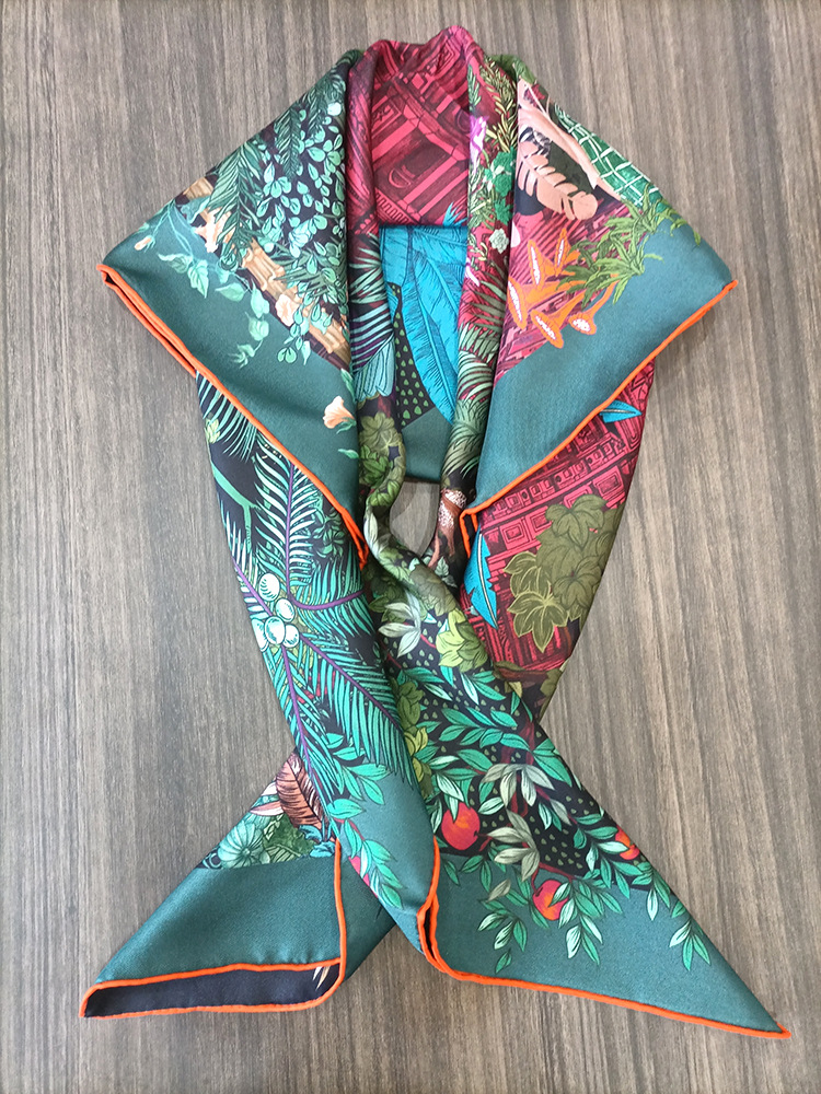 Silk Scarf 90CM Women Hand Rol - Luxury Bags And Accessories review and price