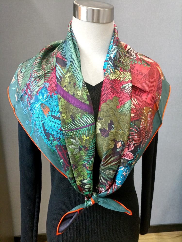 Silk Scarf 90CM Women Hand Rol - Luxury Bags And Accessories review and price