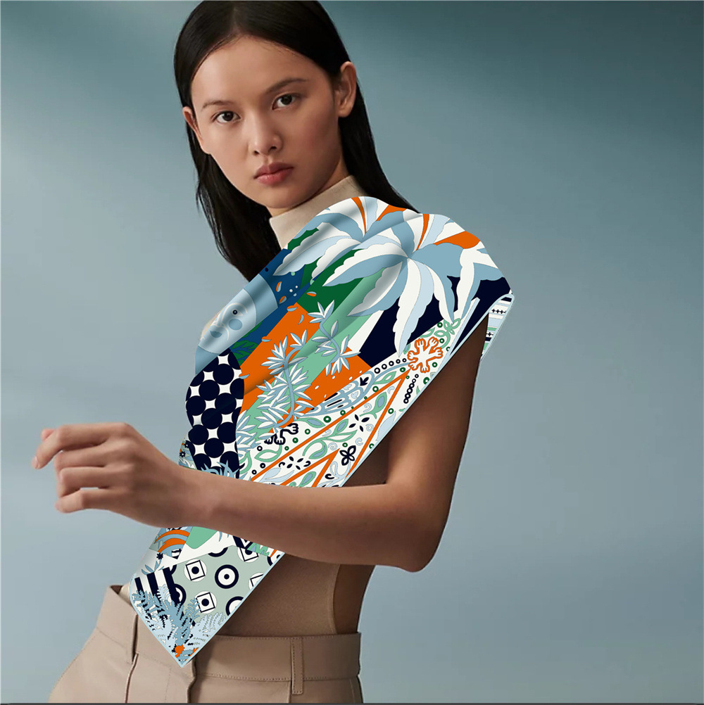 Vintage Women Silk Scarf Trian - Luxury Bags And Accessories review and price