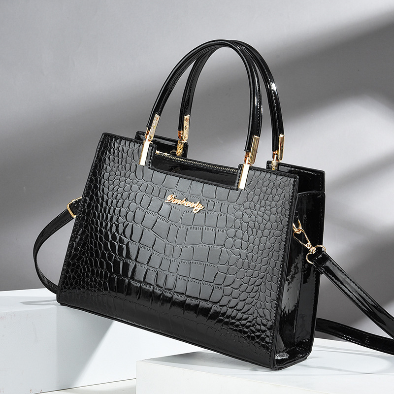 Crocodile Embossed Tote Bag, P - Top Handle Patent Bag review and price