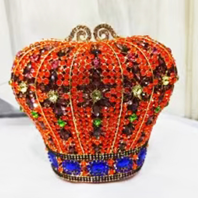 Crown Orange Big Rhinestone Ev - Mini Bag Evening Clutch review and price
