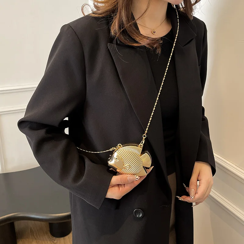 Cute Little Fish Shape Metal M - Mini Bag Evening Clutch review and price